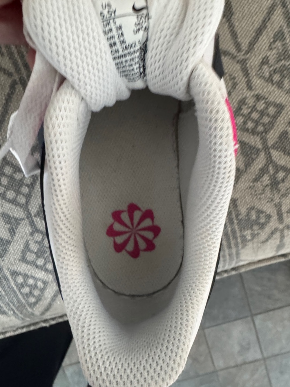 Youth 5.5 White & Pink Nike Air Force Shoes
